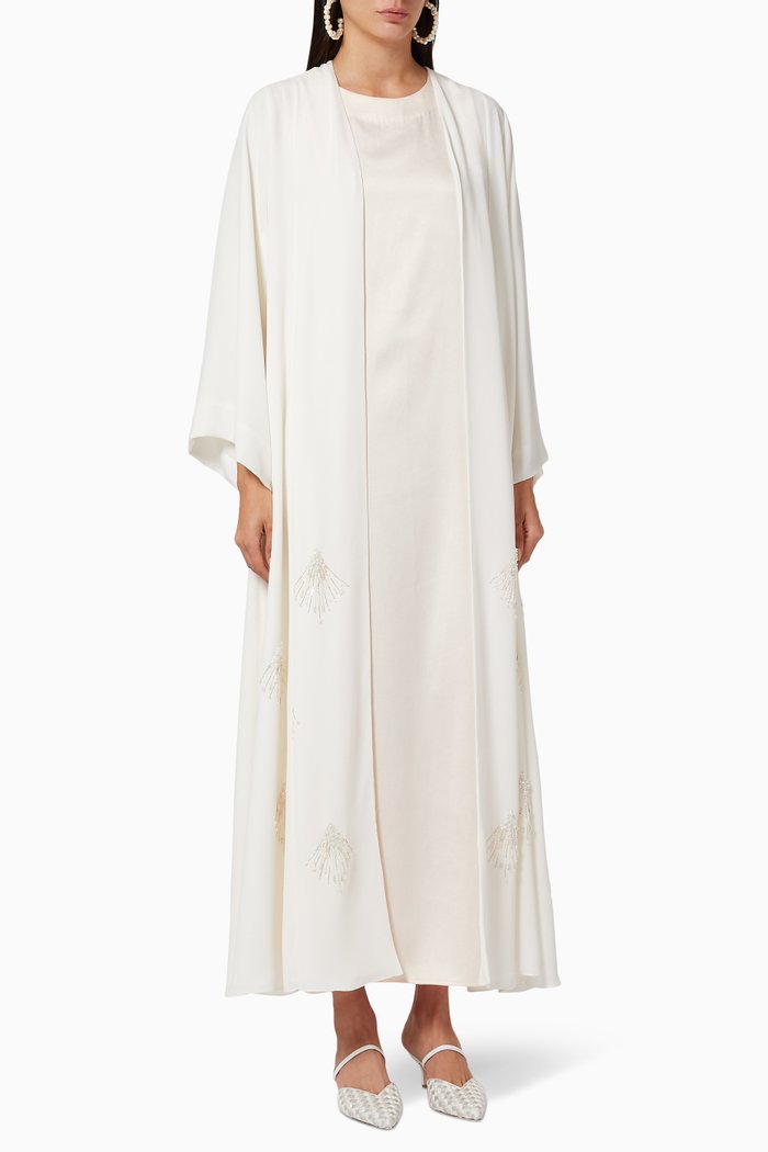 

Layered Abaya Set, White
