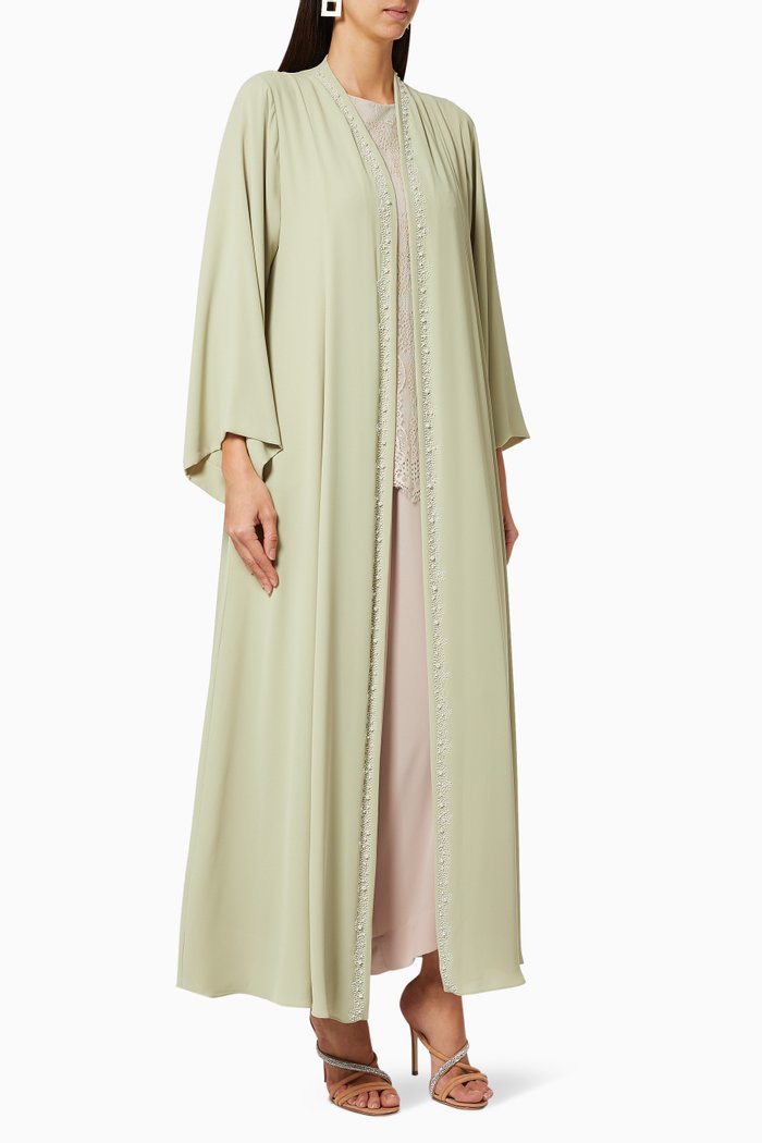 

Beaded Abaya Set, Green