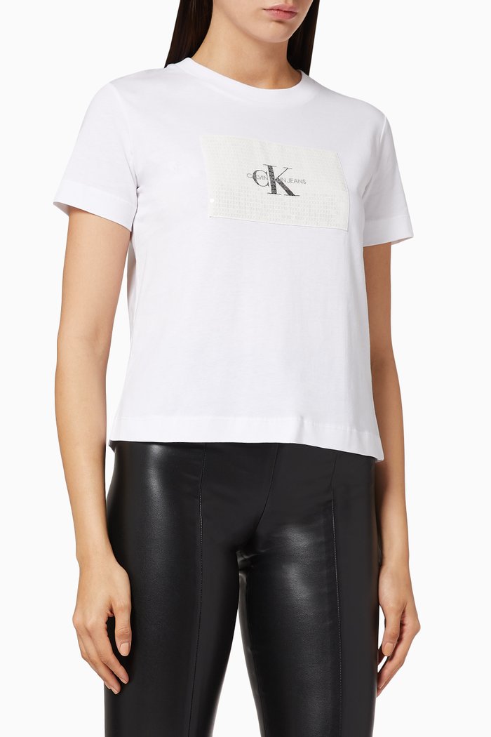 

CK Sequin Jersey T-shirt, White