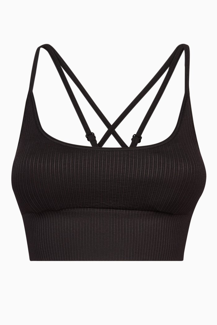 

Seamless Ribbed Bra, Black