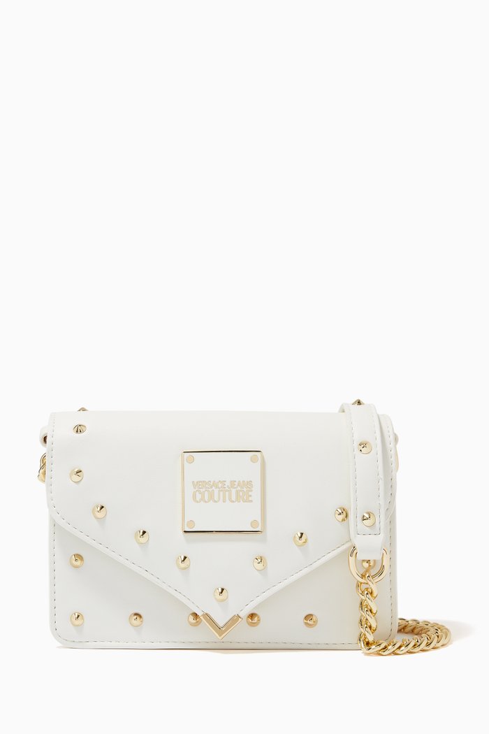 

Stud Revolution Crossbody Bag in Eco Leather, White