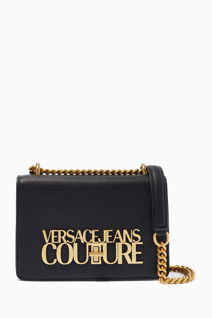 

LogoLock Shoulder Bag in Faux Leather, Black