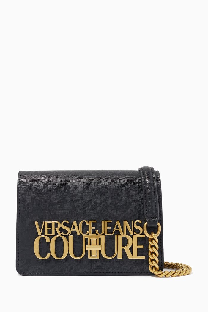 

LogoLock Crossbody Bag in Faux Leather, Black