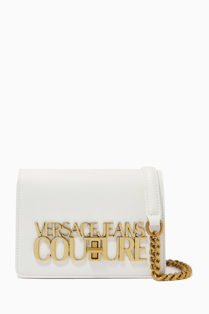 

LogoLock Crossbody Bag in Faux Leather, White