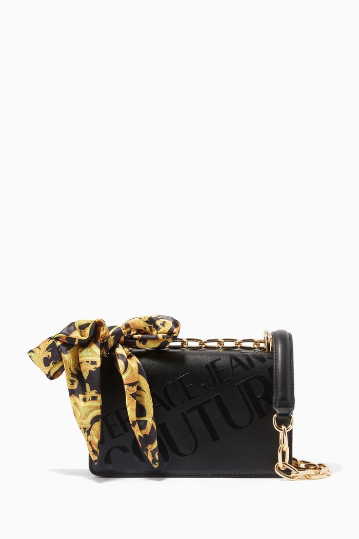 

Logo Crossbody Bag in Faux Leather, Black