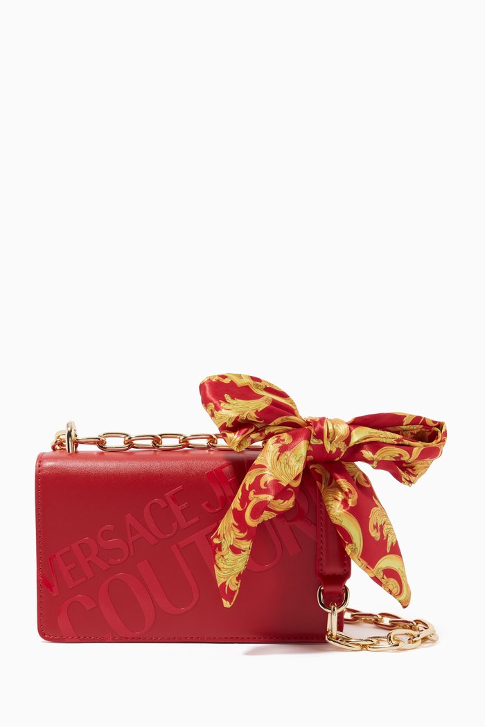 

Logo Crossbody Bag in Faux Leather, Red