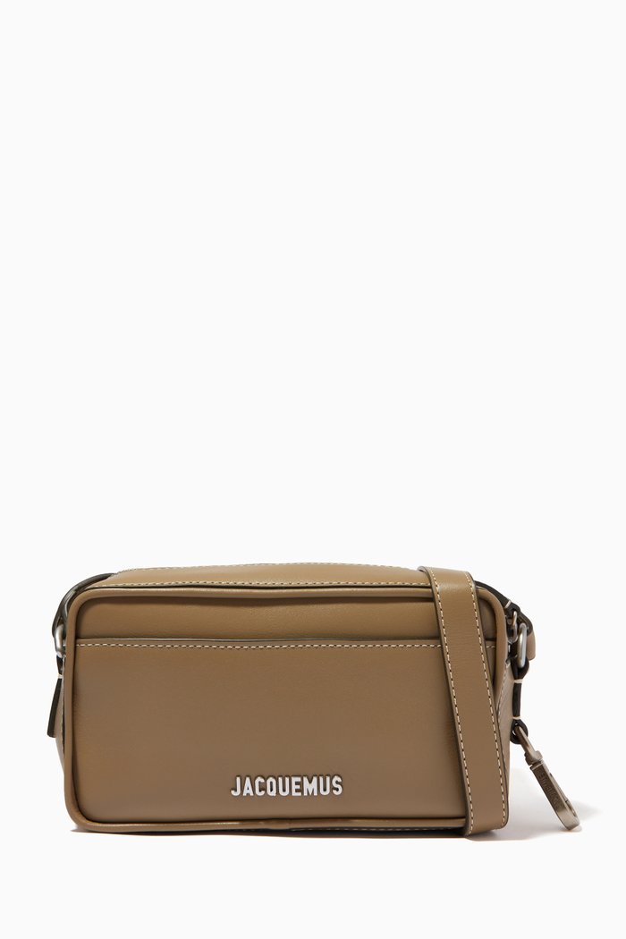 Le Baneto Crossbody Bag in Leather, Green