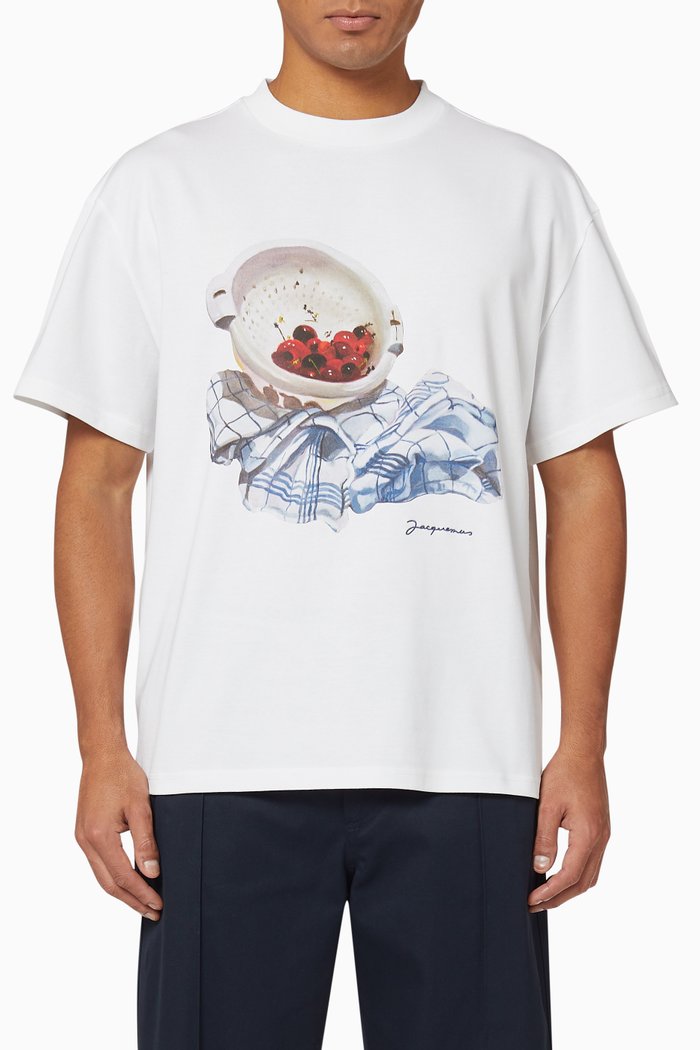 

Le T-shirt Cerises in Cotton, White