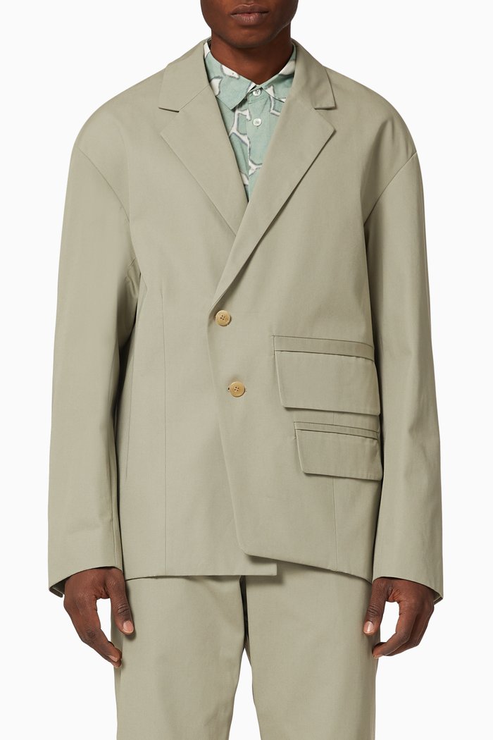 

La Veste Novi Casual Suit Jacket in Cotton, Green