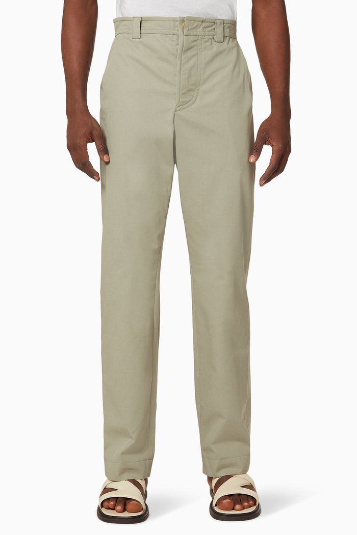 

Le Pantalon de Costume in Linen Viscose Blend, Green