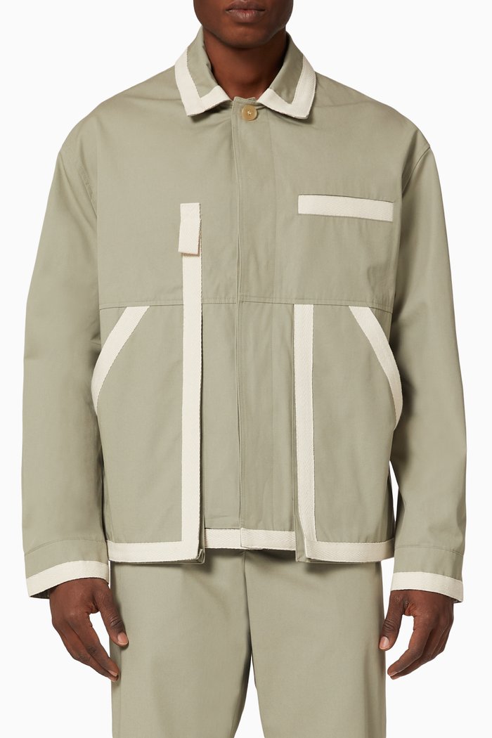 

Le Blouson Grain in Cotton, Green
