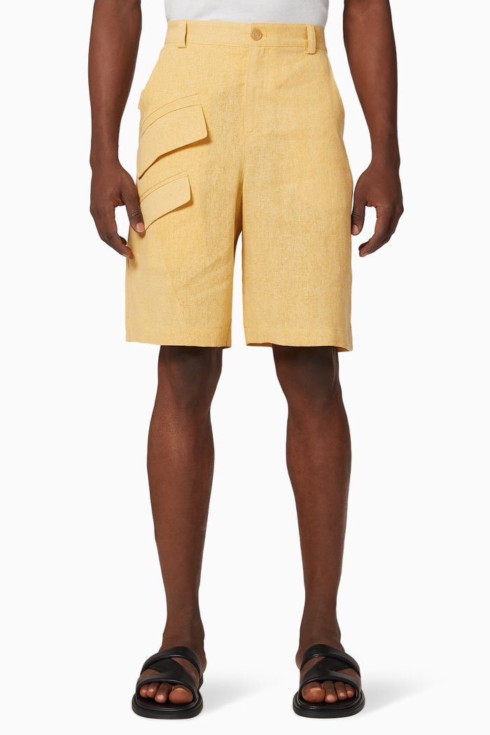 

Le Short Colza in Linen-Blend, Yellow