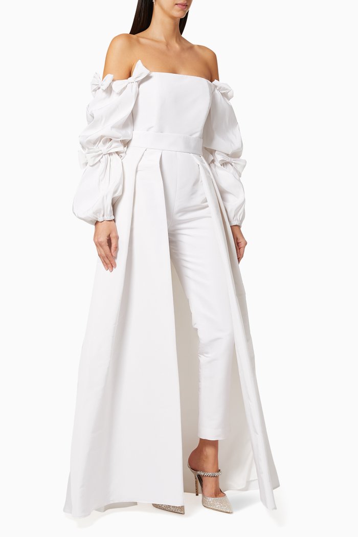

Valen Silk Convertible Jumpsuit, White