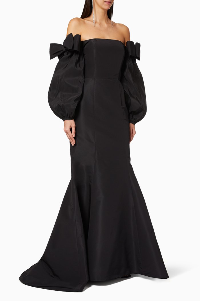 

Catherine Silk Mermaid Gown, Black