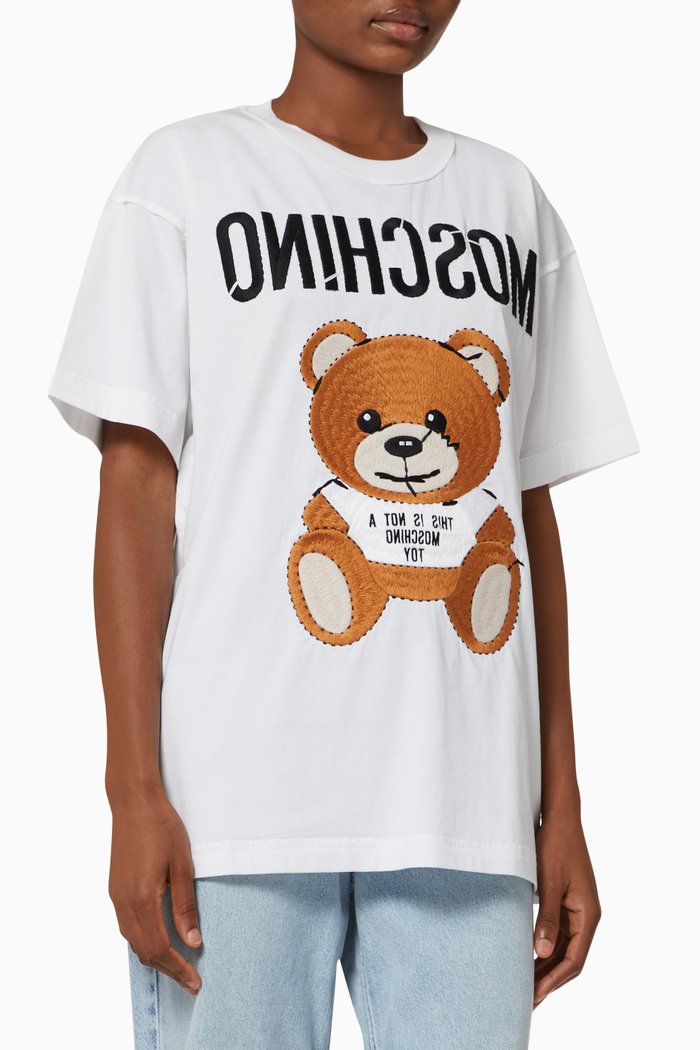 

Inside Out Teddy Bear Oversized T-shirt in Cotton, White