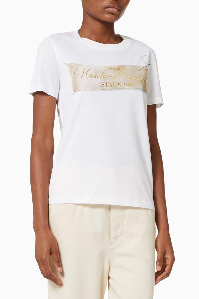

Sartorial Label T-shirt in Cotton, White