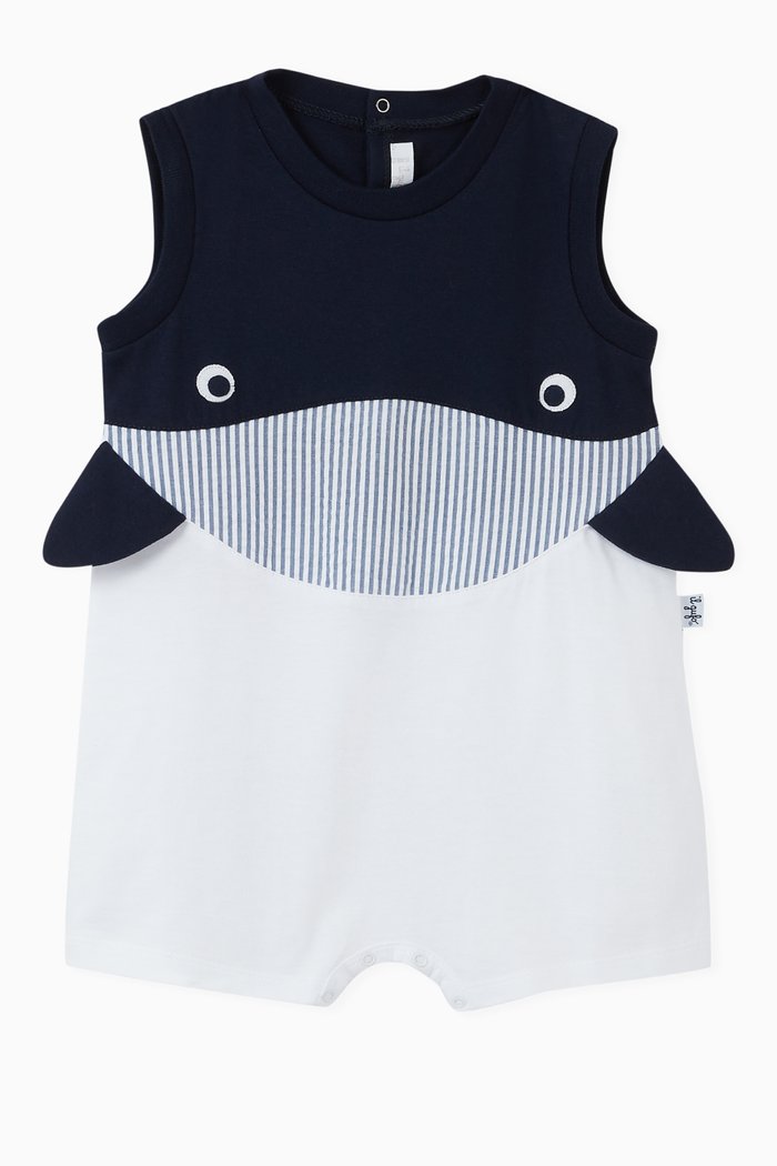 

Whale Romper, Blue