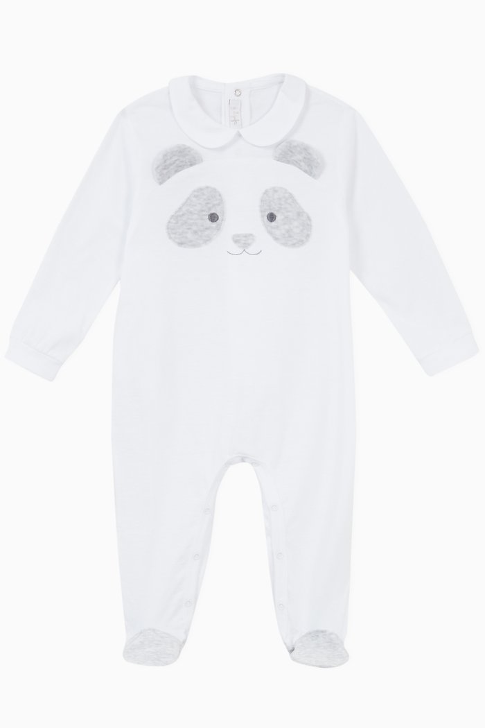 

Panda Pyjama in Cotton, White