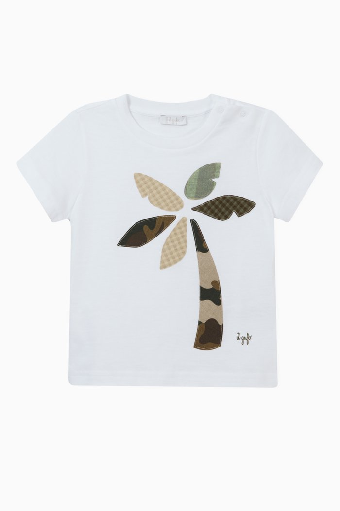 

Palm Tree T-shirt in Cotton Jersey, White
