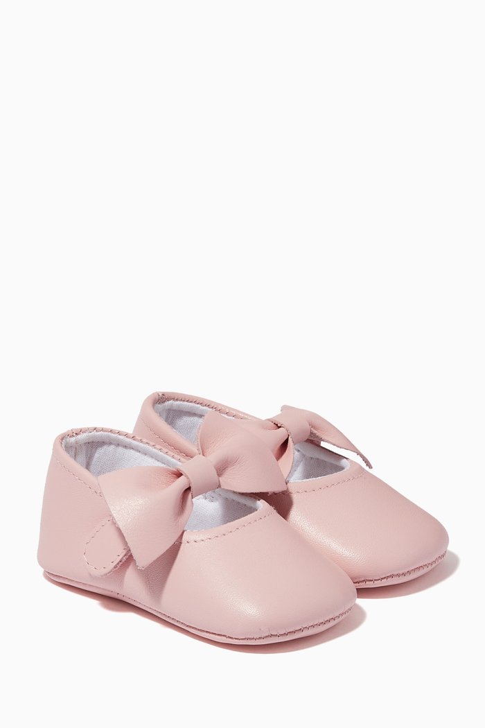 

Bow Detail Shoes in Leather, Pink