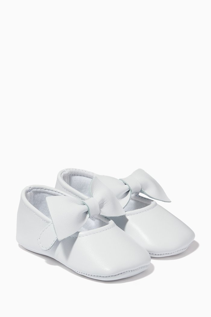 

Bow Detail Shoes in Leather, White