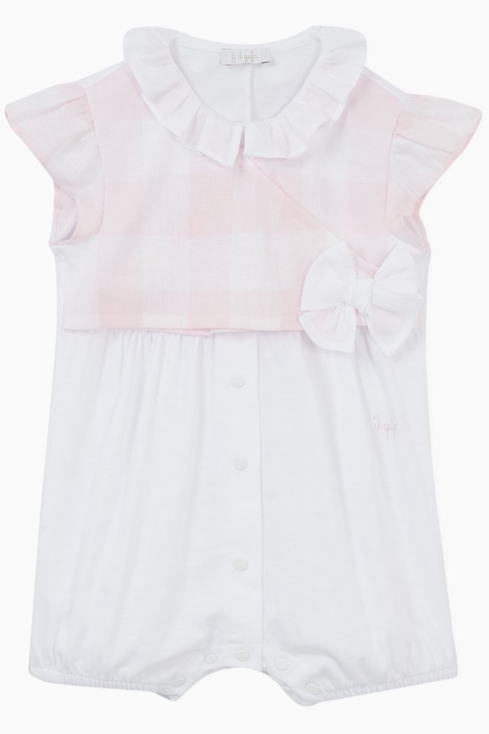 

Gingham Romper in Cotton, Pink