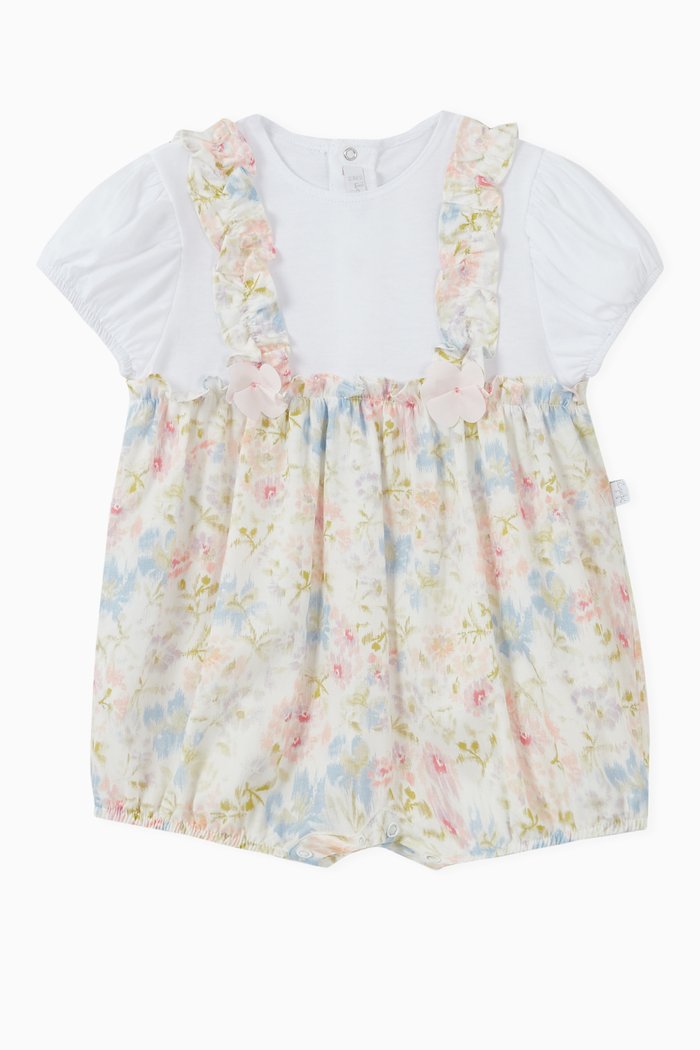 

Floral Print Romper, Red