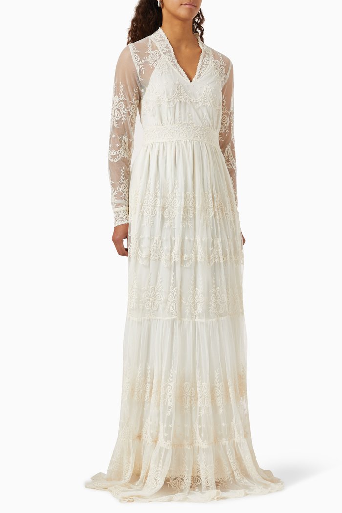 

Yaseloise Embroidered Lace Wedding Dress, Neutral