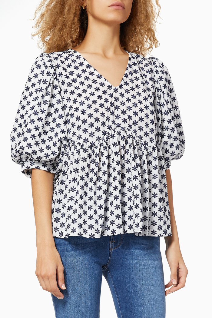 

Embroidered Floral Top, Multicolour