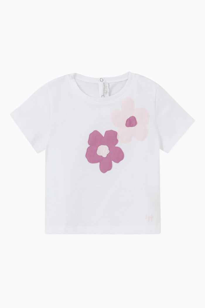 

Floral Graphic Print Jersey T-Shirt, White
