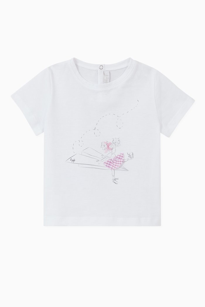 

Girl Graphic Printed Jersey T-Shirt, White
