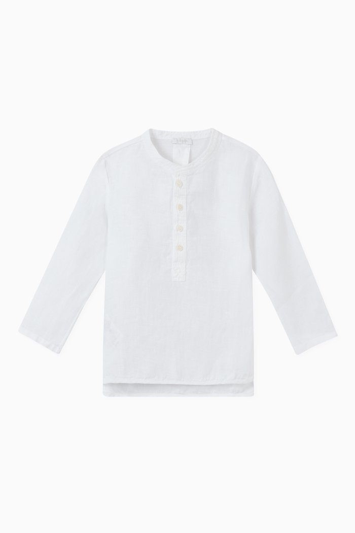 

Guru Collar Linen Shirt, White