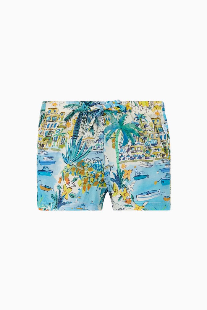

Tropical Cotton Bermuda Shorts, Blue
