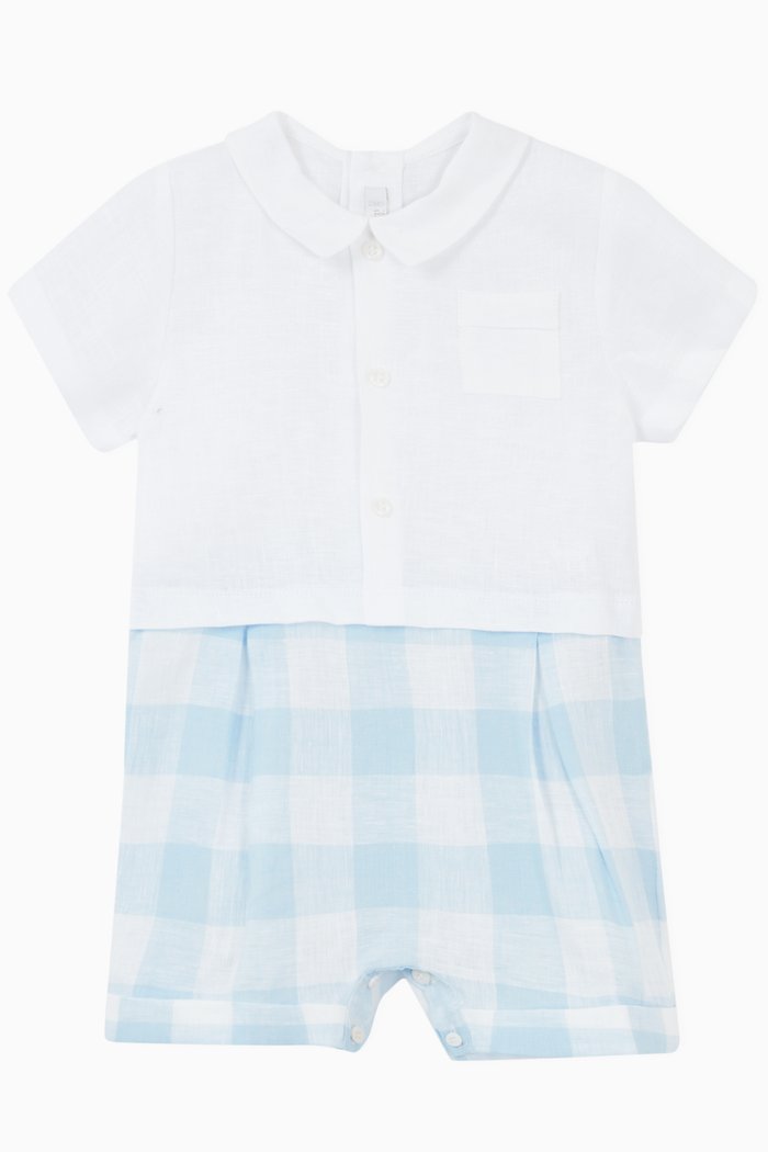 

Gingham Romper in Cotton, Blue