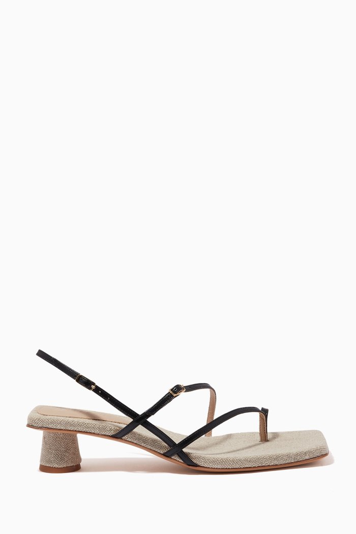 

Les Sandales Basgia in Leather, Black