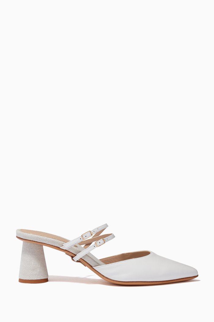 

Les Chaussures Basgia Mules in Leather, White