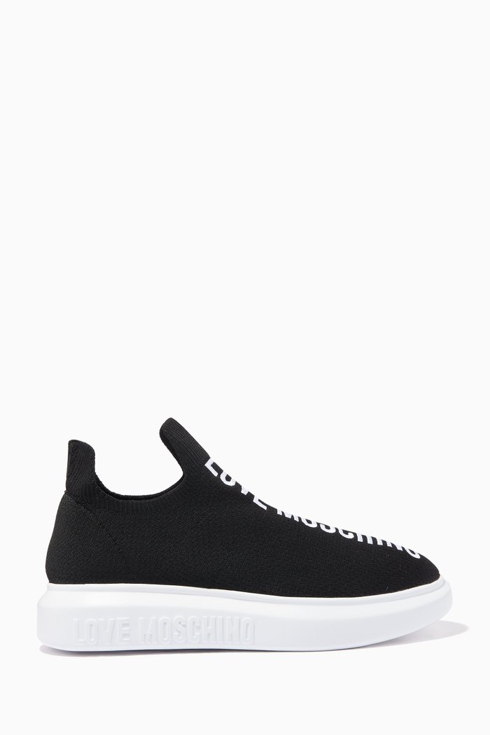 

Sneakers in Logo Knit, Black