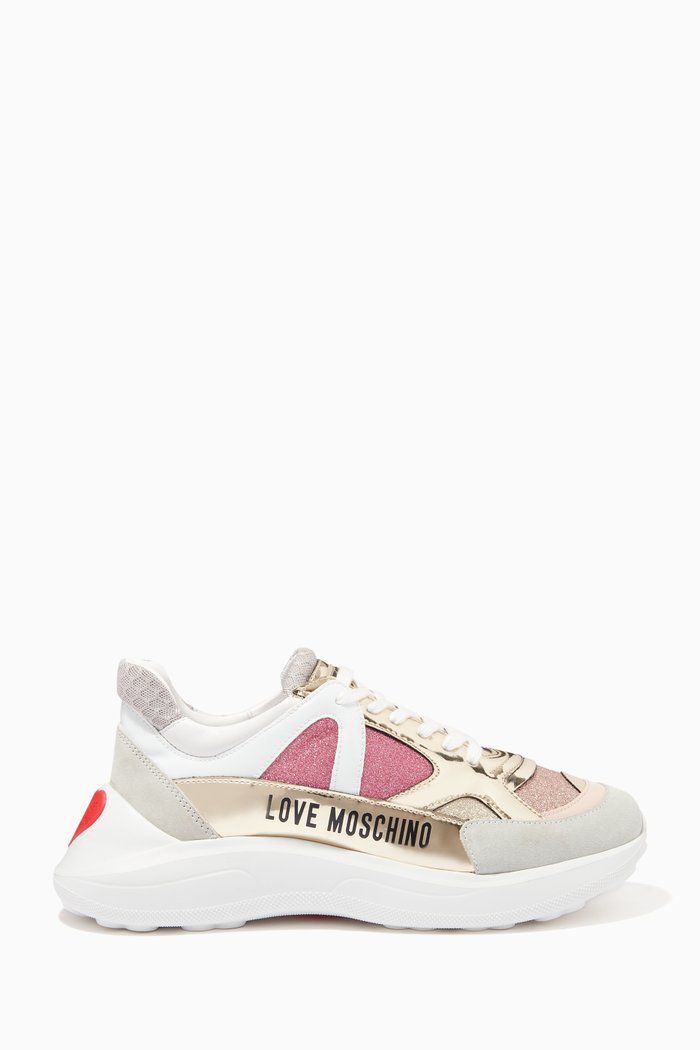

Sneakers in Mixed Leather, Multicolour