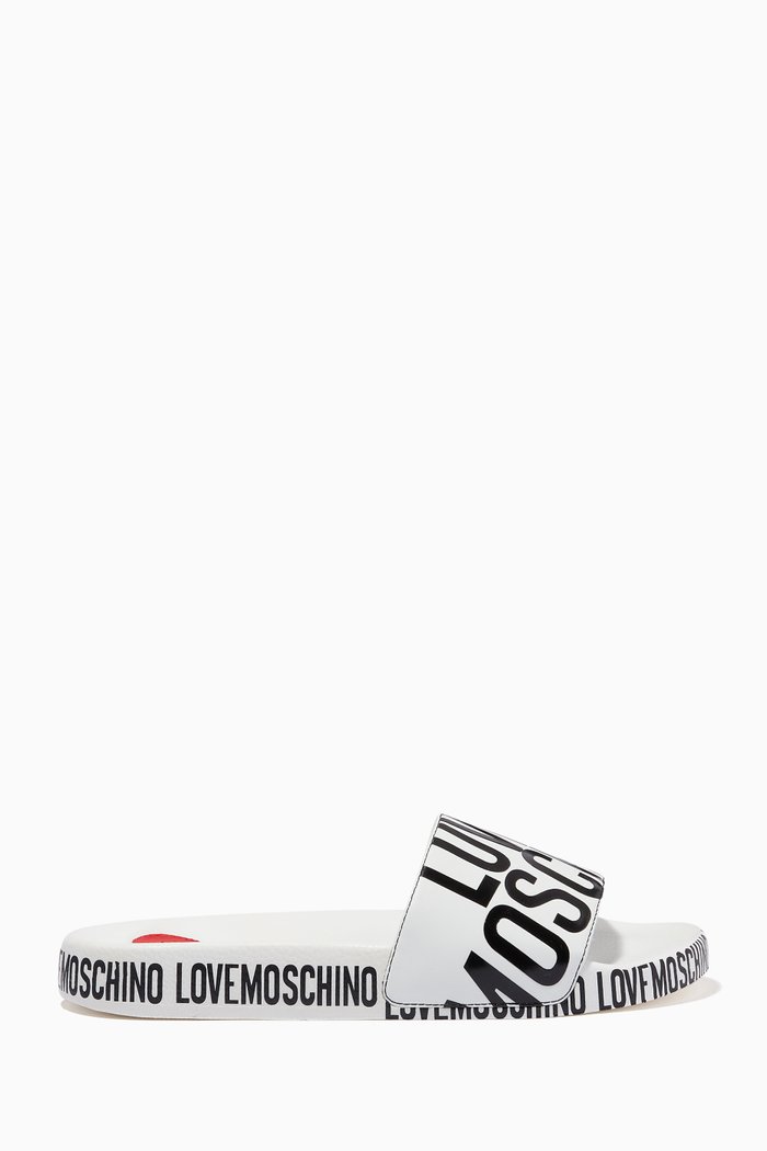 

Logo Pool Slides in Rubber, White