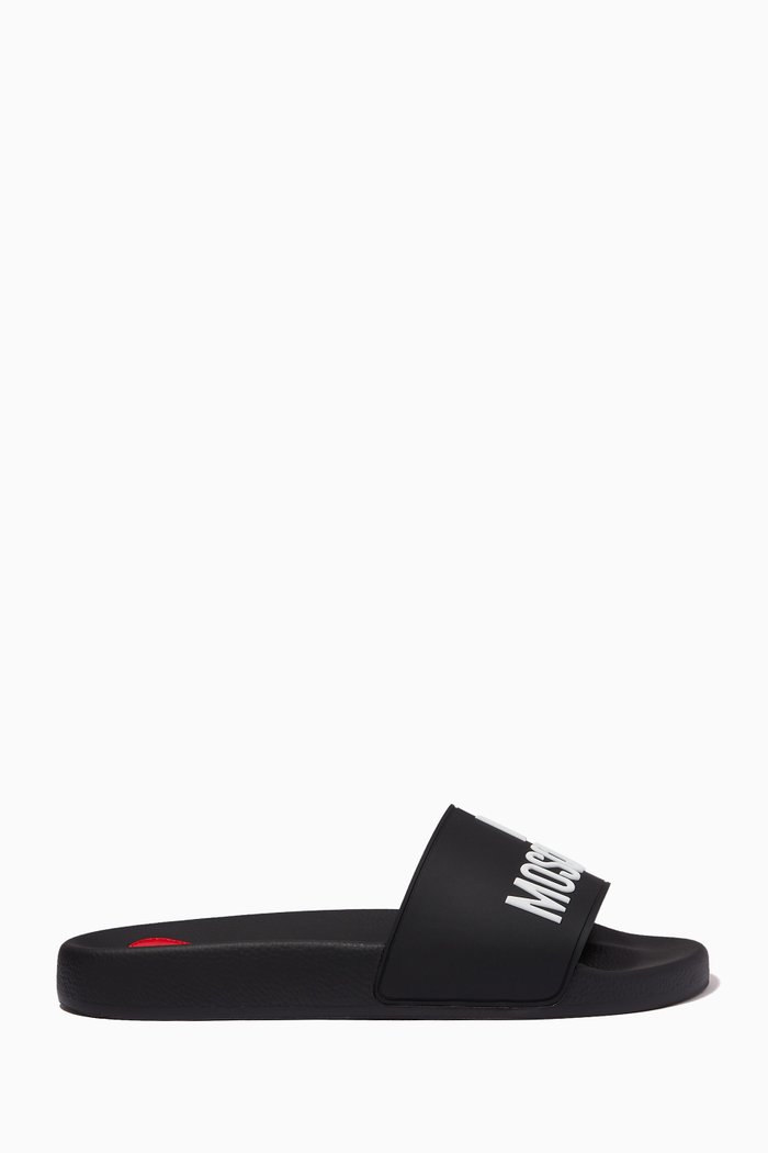 

Logo Pool Slides in Rubber, Black