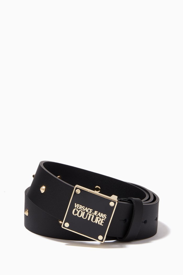 

Logo Belt in Leather, Black