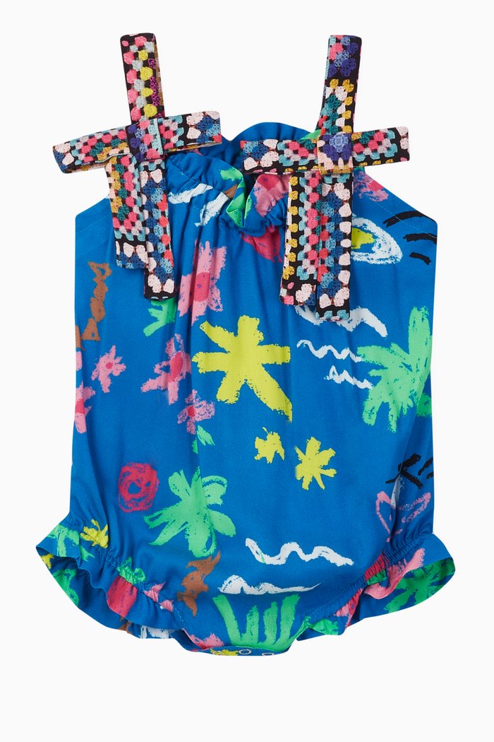 

Valeria Tropical Romper, Blue