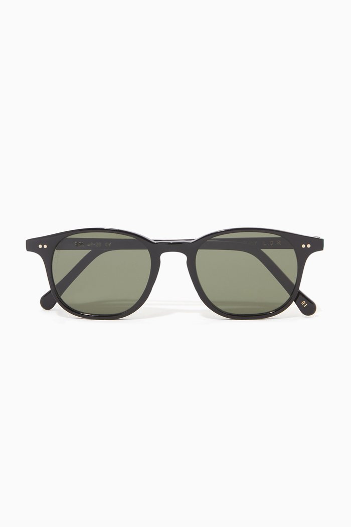 

Fez Rectangle Sunglasses in Acetate, Black