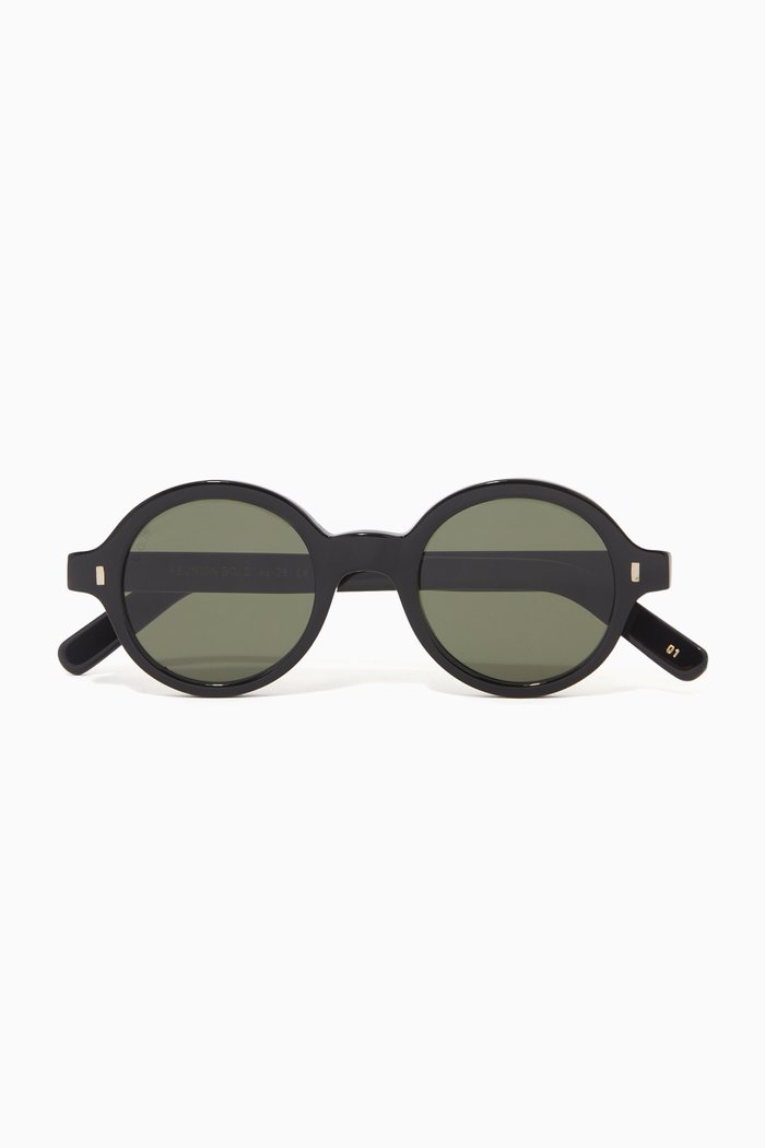 

Reunion Bold Round Sunglasses in Acetate, Black