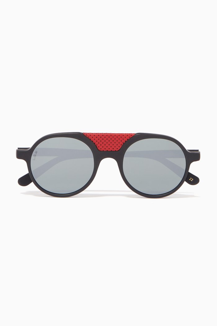 

Reunion III Round Sunglasses in Acetate, Black
