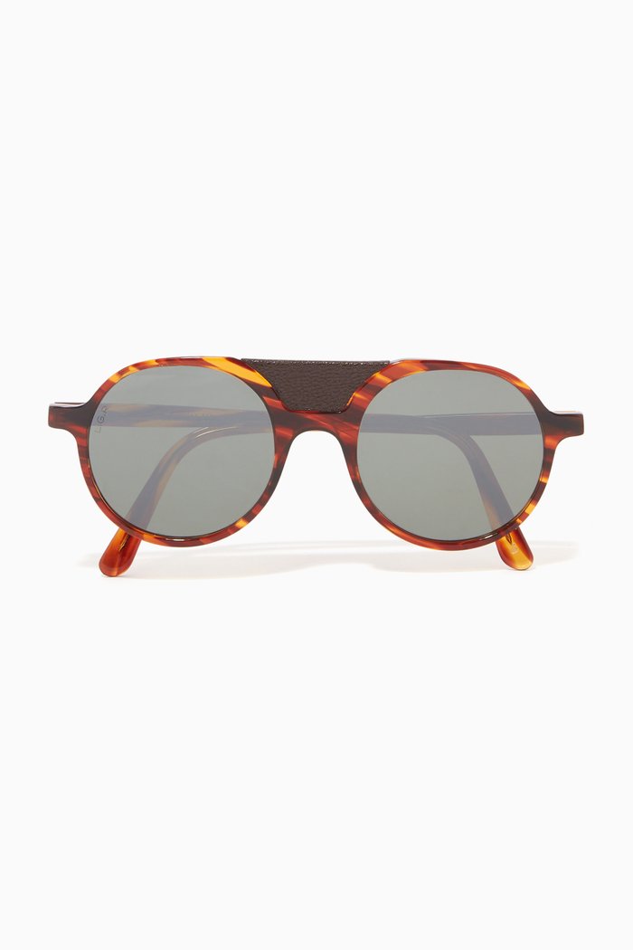 

Reunion III Round Sunglasses in Acetate, Brown