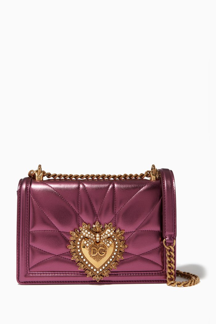 

Medium Devotion Crossbody Bag in Matelassé Mordoré Nappa, Purple