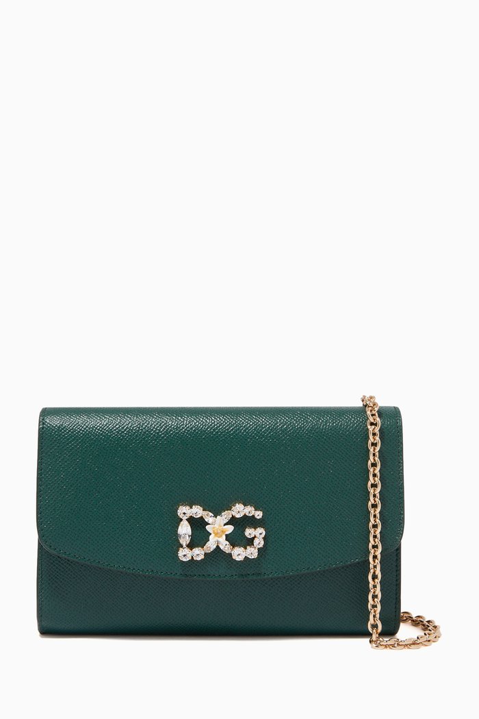 

Mini Bag in Dauphine Leather, Green