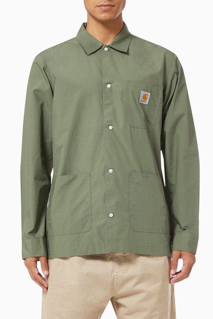 

Creek Shirt in Organic Cotton Poplin, Green