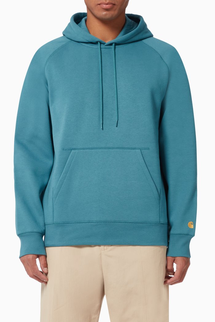 

Chase Hooded Sweatshirt in Cotton Jersey, Blue